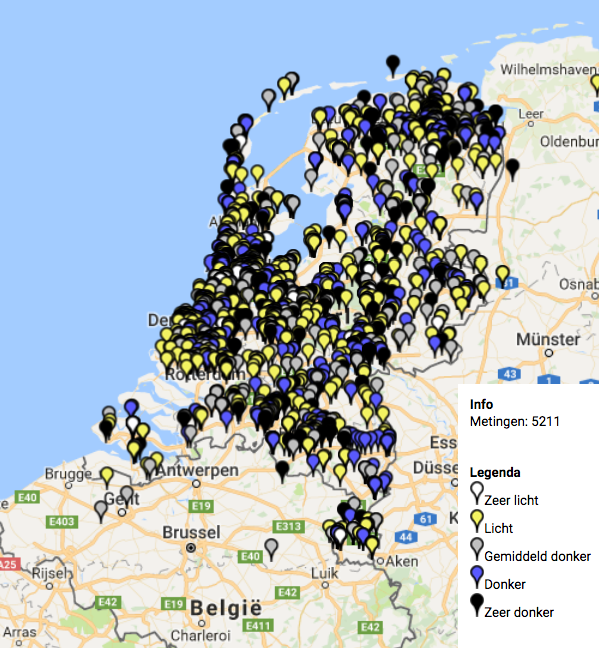 lichtkaart Nederland